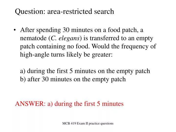 question area restricted search