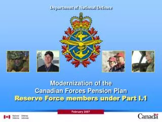 Modernization of the Canadian Forces Pension Plan Reserve Force members under Part I.1
