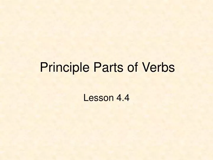 principle parts of verbs