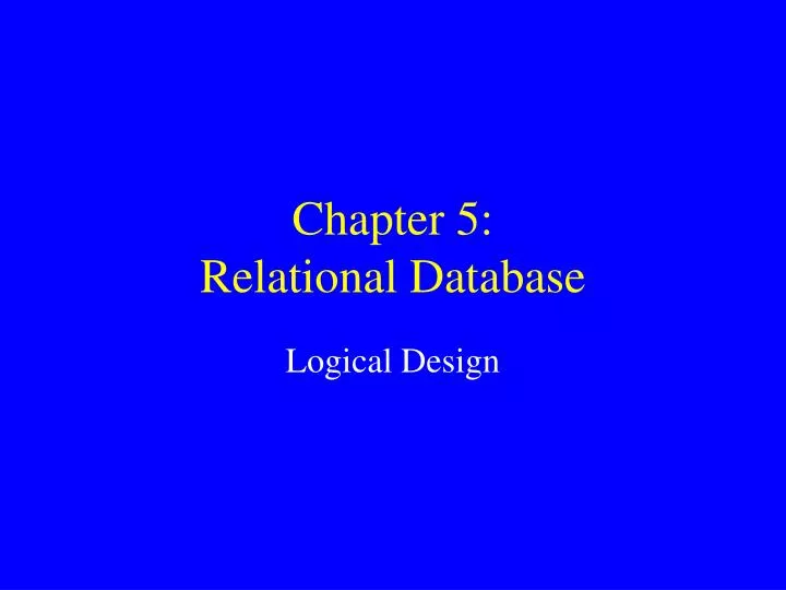 chapter 5 relational database