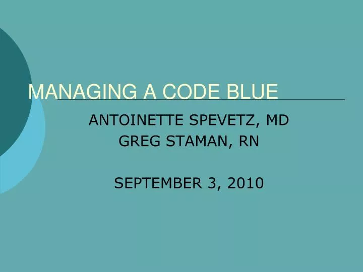 managing a code blue