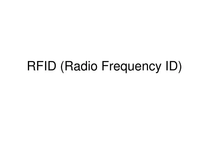 rfid radio frequency id