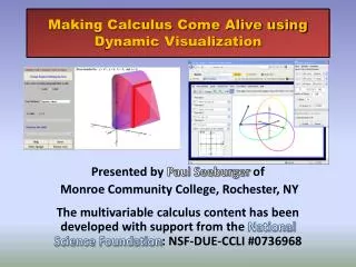 Making Calculus Come Alive using Dynamic Visualization