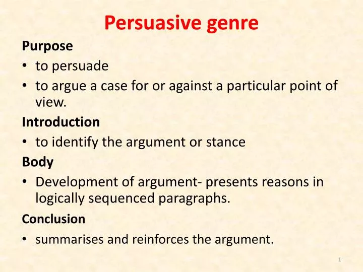 persuasive genre