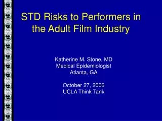 STD Risks to Performers in the Adult Film Industry