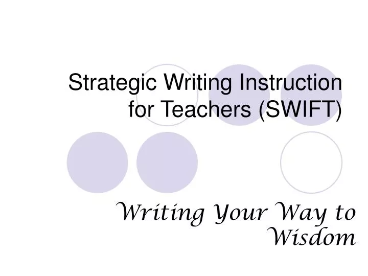 strategic writing instruction for teachers swift