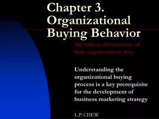 Chapter 3. Organizational Buying Behavior