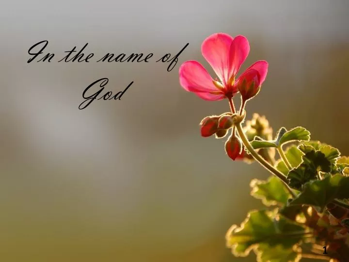 in the name of god