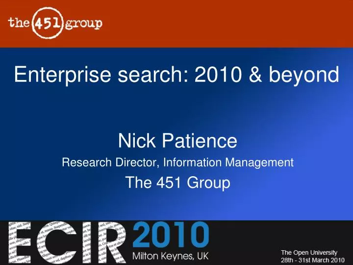 enterprise search 2010 beyond
