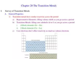Chapter 20 The Transition Metals