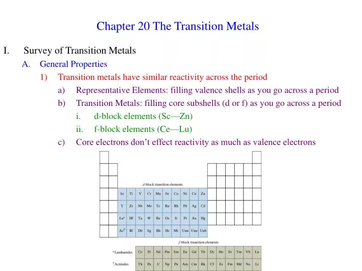 chapter 20 the transition metals