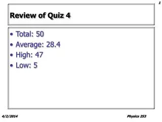 Review of Quiz 4