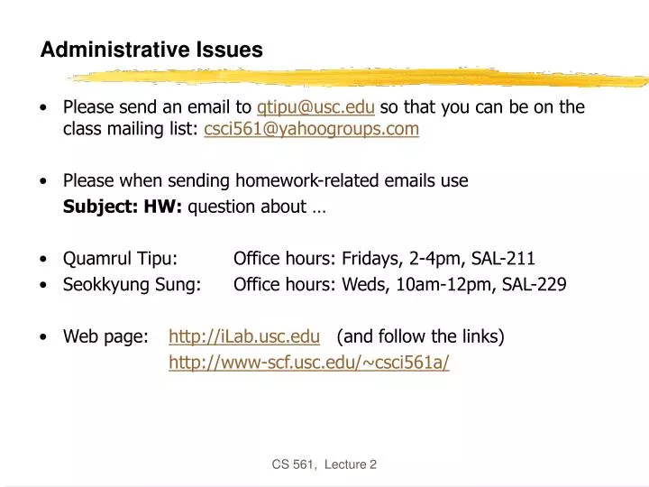 administrative issues