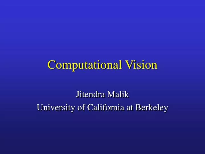 computational vision