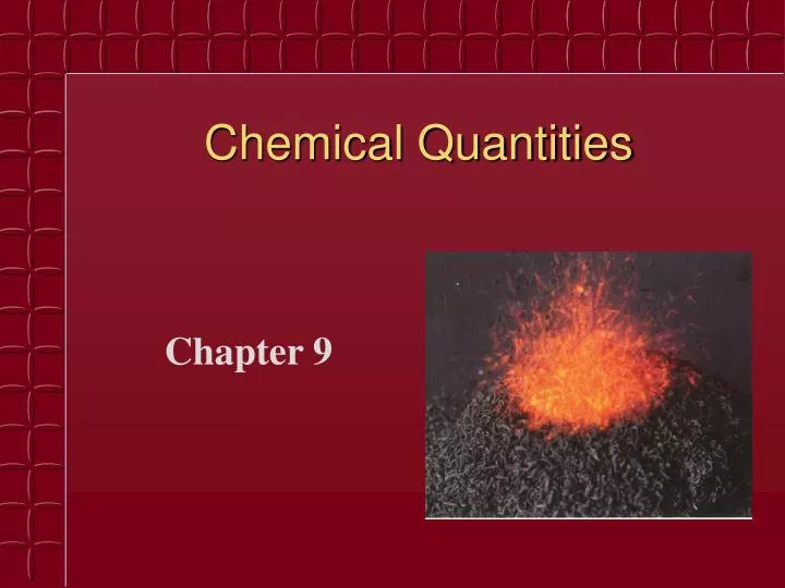 chemical quantities