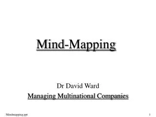Dr David Ward Managing Multinational Companies