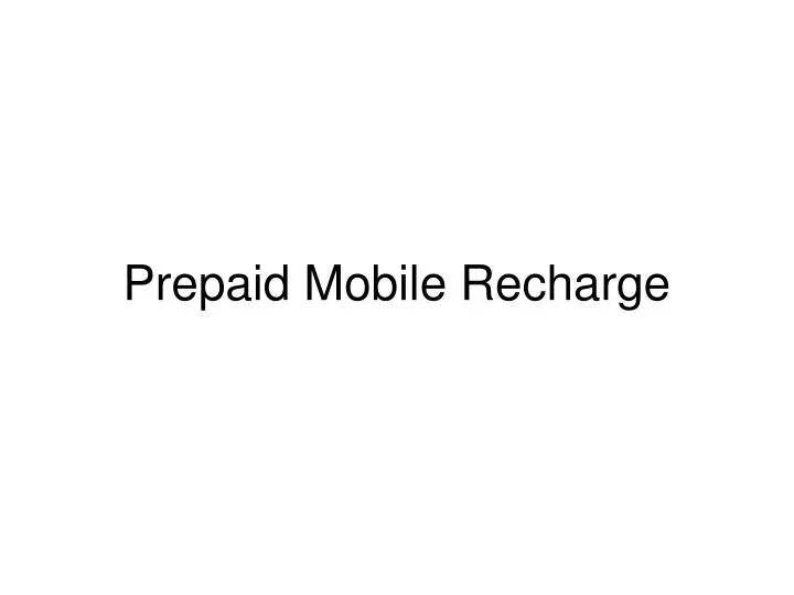 prepaid mobile recharge
