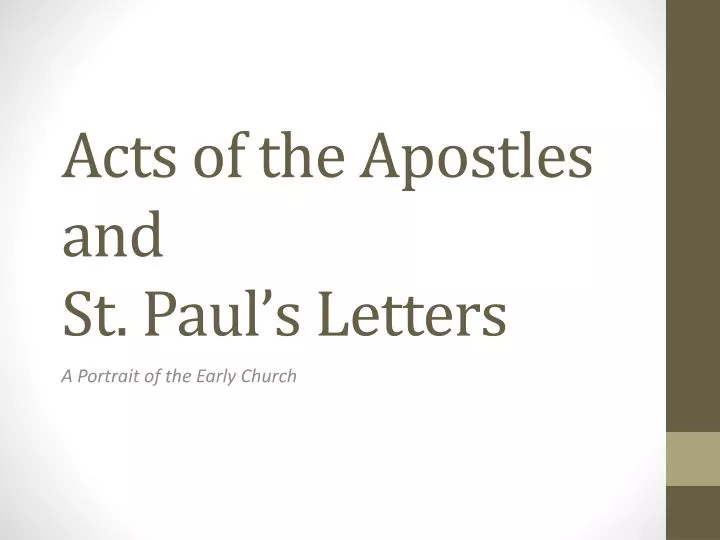 acts of the apostles and st paul s letters