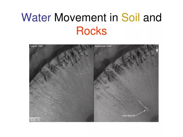 water movement in soil and rocks