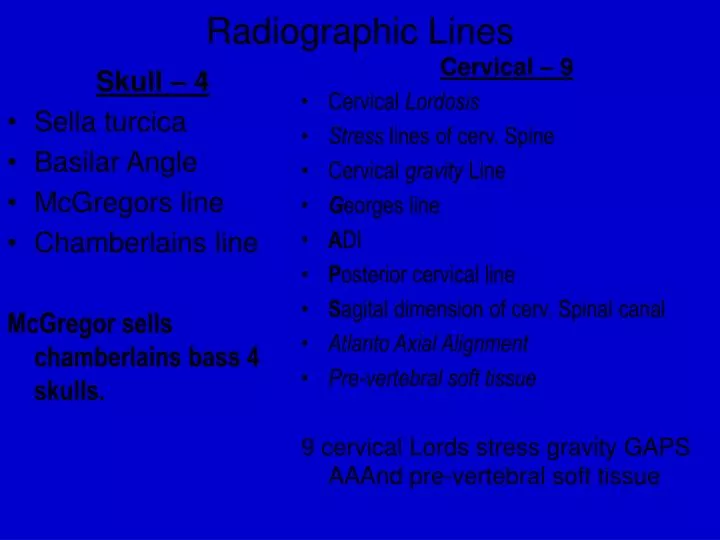 radiographic lines