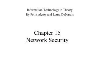 Chapter 15 Network Security