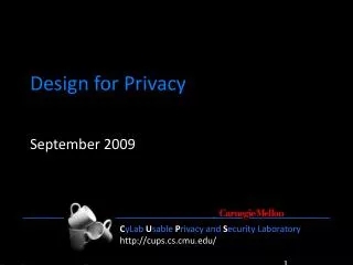 Design for Privacy