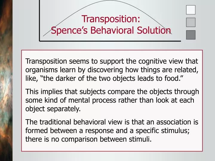 transposition spence s behavioral solution