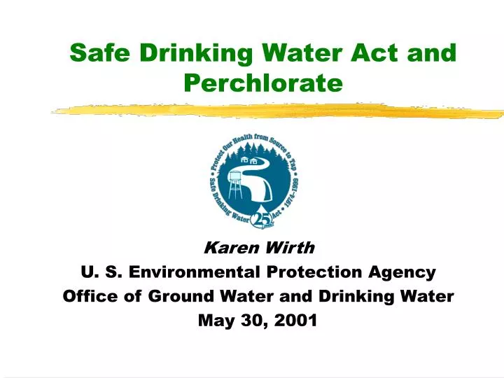 safe drinking water act and perchlorate