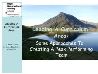 Leading A Curriculum Area: Some Approaches To Creating A Peak Performing Team