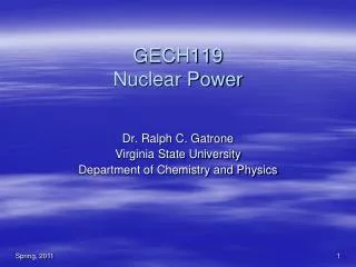 GECH119 Nuclear Power