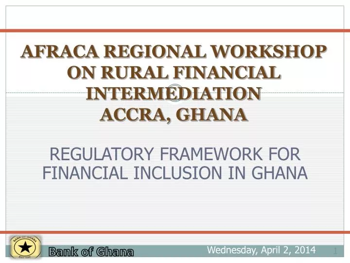afraca regional workshop on rural financial intermediation accra ghana