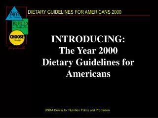 INTRODUCING: The Year 2000 Dietary Guidelines for Americans