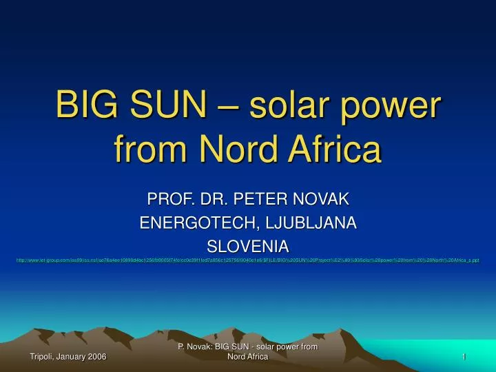 big sun solar power from nord africa