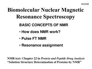 Biomolecular Nuclear Magnetic Resonance Spectroscopy