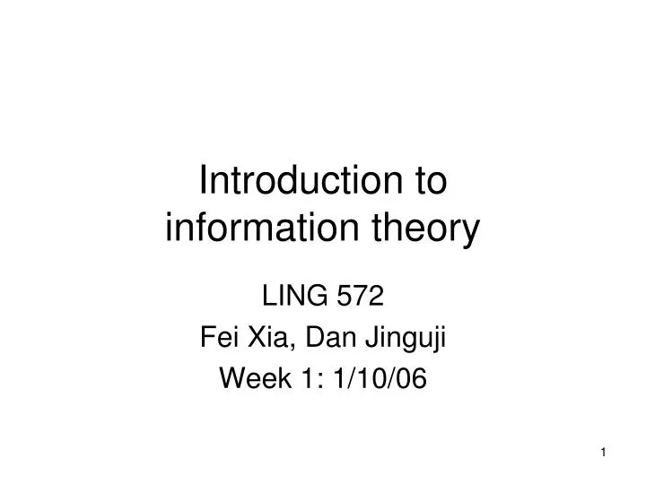 introduction to information theory