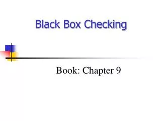 Black Box Checking