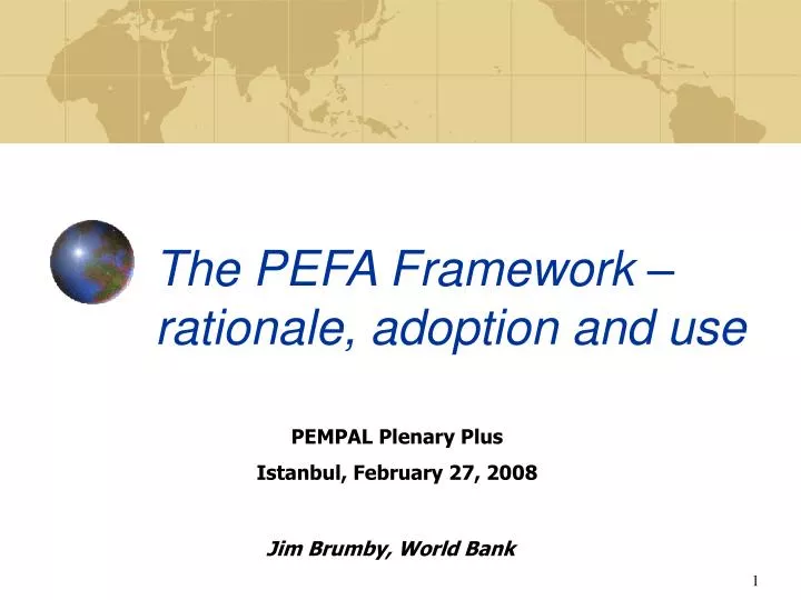 the pefa framework rationale adoption and use