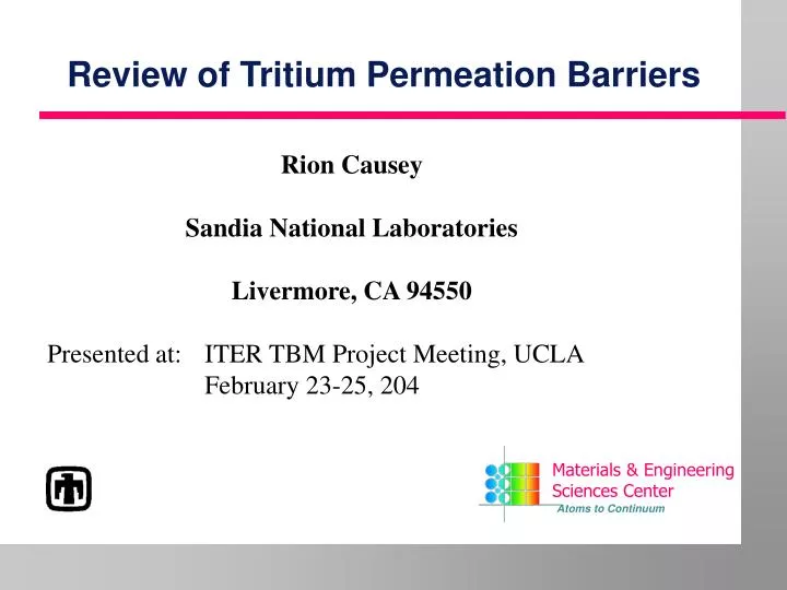 review of tritium permeation barriers