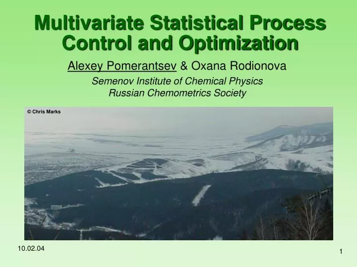 multivariate statistical process control and optimization