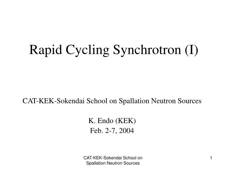 rapid cycling synchrotron i