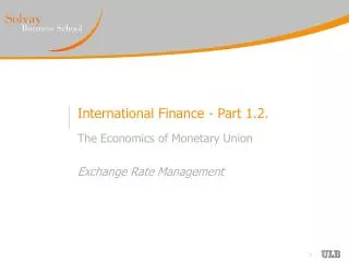 International Finance - Part 1.2.