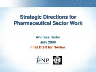 Strategic Directions for Pharmaceutical Sector Work