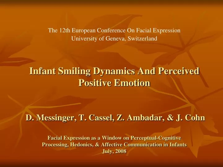 the 12th european conference on facial expression university of geneva switzerland