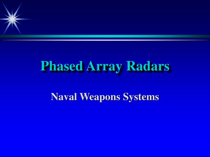 phased array radars