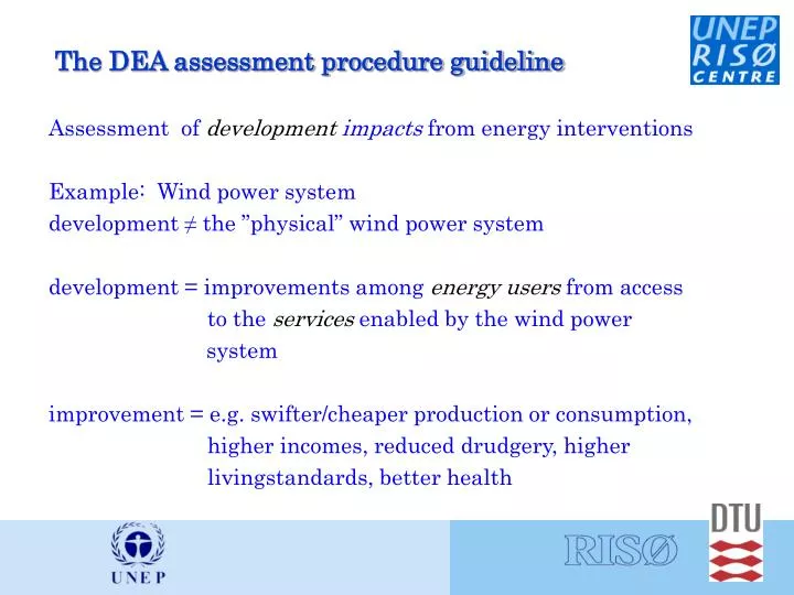 the dea assessment procedure guideline
