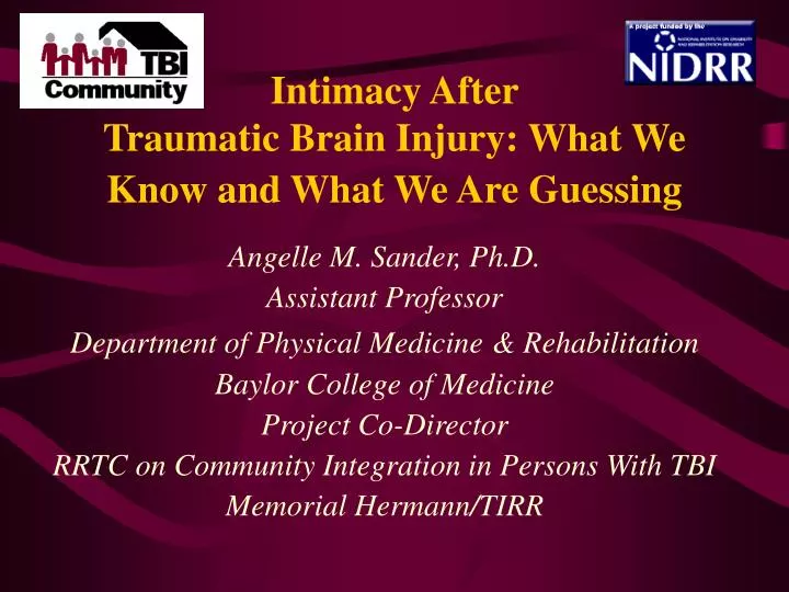 intimacy after traumatic brain injury what we know and what we are guessing