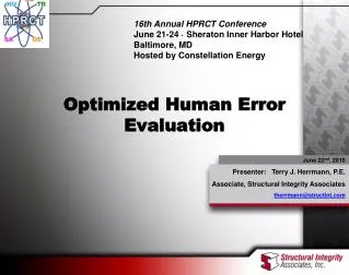 Optimized Human Error Evaluation