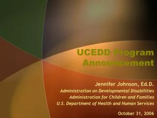 UCEDD Program Announcement