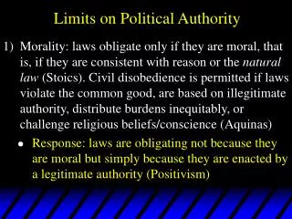 Limits on Political Authority