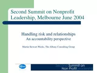 Second Summit on Nonprofit Leadership, Melbourne June 2004